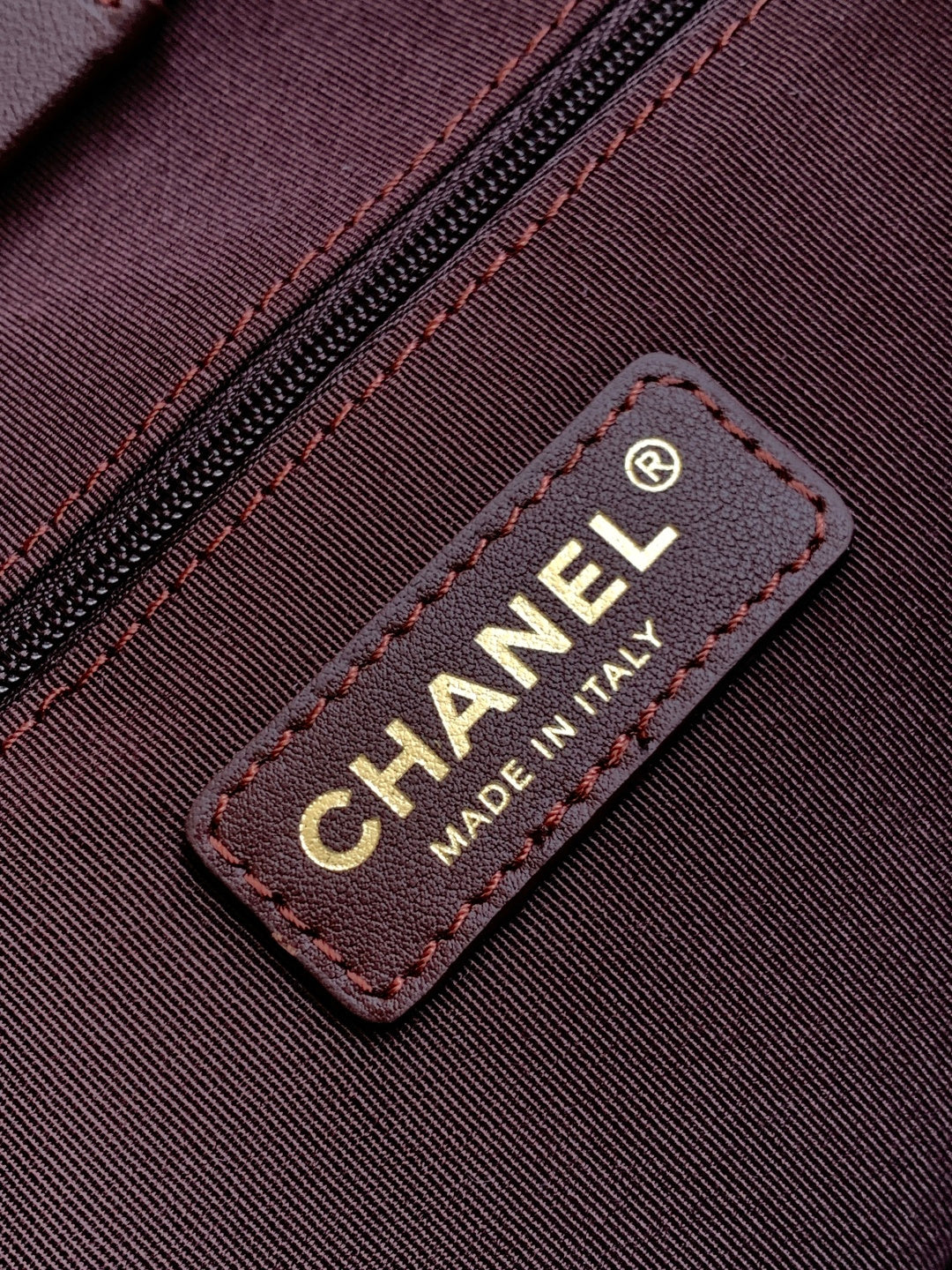 Chanel 2026 Stitched Shopping Bag 36cm Chocolate Calfskin 348238