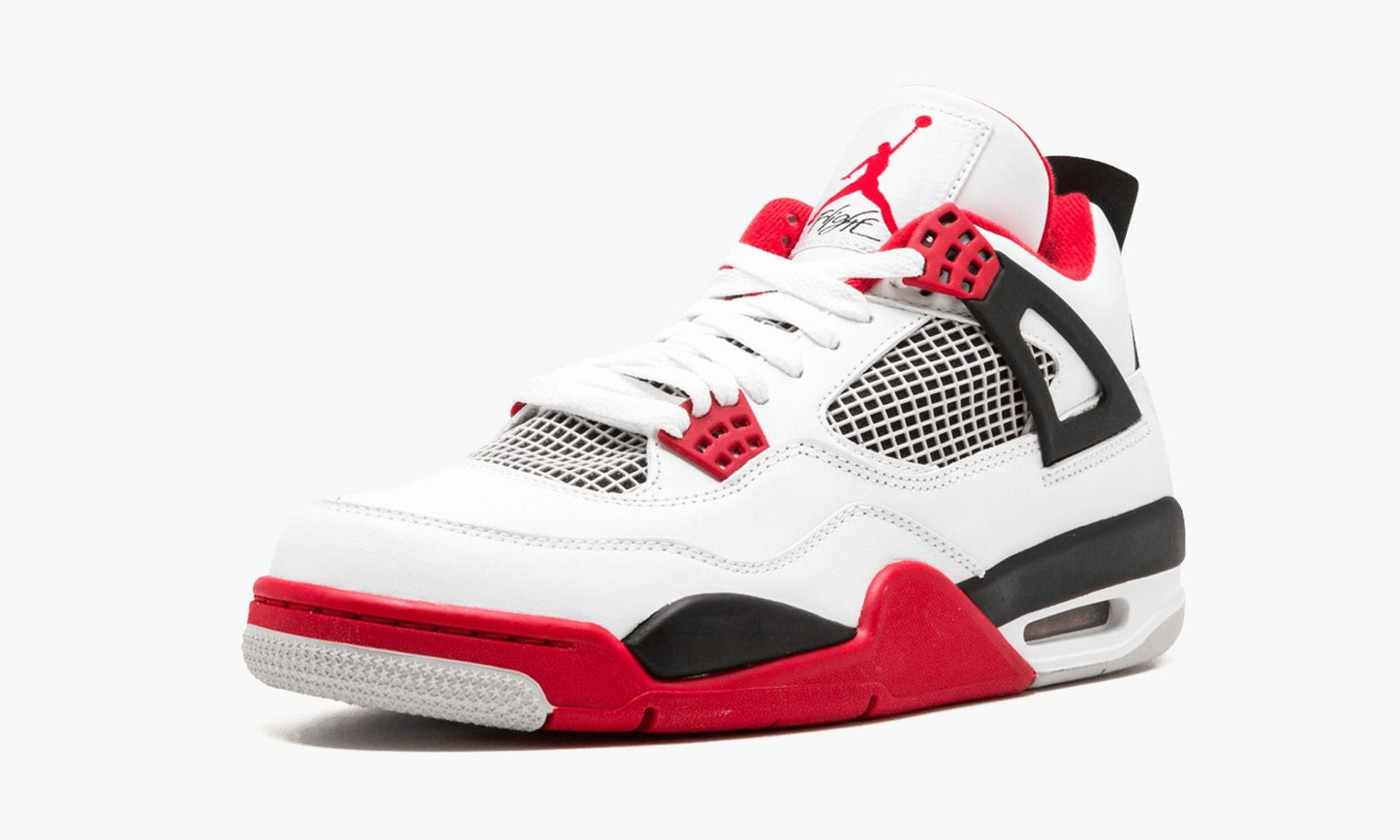 Air Jordan 4 Retro Fire Red Sneakers - Collaboration Release
