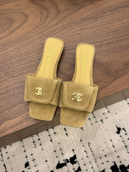 Chanel 2026 Double C Buckle Square Toe Slipper 857303
