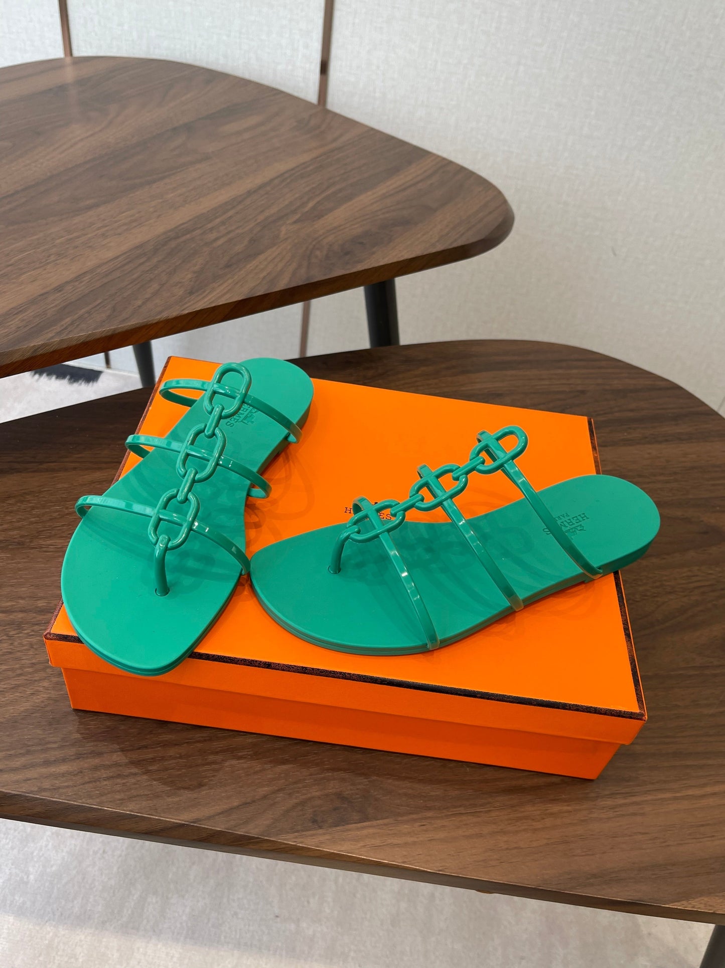 HM 26ss Pig Nose Sandals Green Rubber 624768