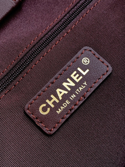 Chanel 2026 Stitched Shopping Bag 36cm Chocolate Calfskin 348238