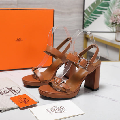 HM 26ss Platform High-Heeled Sandals Sheepskin 601216