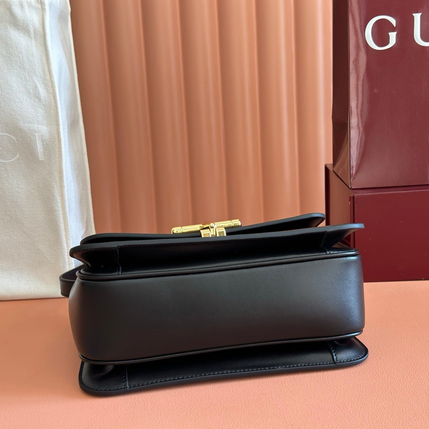 Gucci 2026 Siena Bag 25.5cm Black Gold Leather 277145