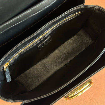 Gucci 2026 Siena Bag 25.5cm Black Gold Leather 277145