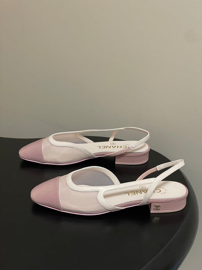 CC 26s Slingback  Light Pink Mesh Fabric Sheepskin 649447