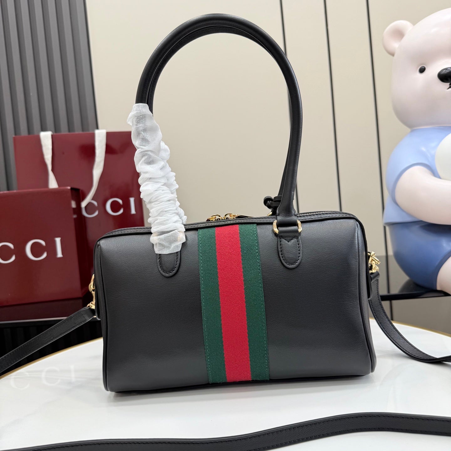 Gucci 2026 Borsetto Boston Bag Black Leather